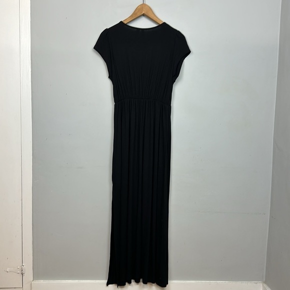 NWT ASOS Petite Wrap Front Maxi Dress in Black Sz 8 - Picture 5 of 8